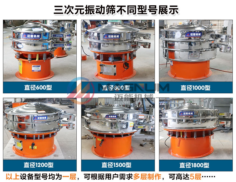 白糖不銹鋼振動(dòng)篩不同型號(hào)展示