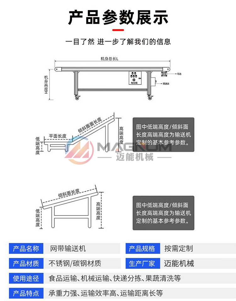 網(wǎng)鏈輸送機(jī)圖紙參數(shù)